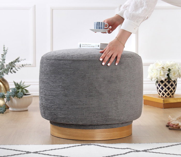 Atelier Del Sofa Puf Gris Giratorio 360° Atelier Del Sofa Puf Gris Giratorio 360°